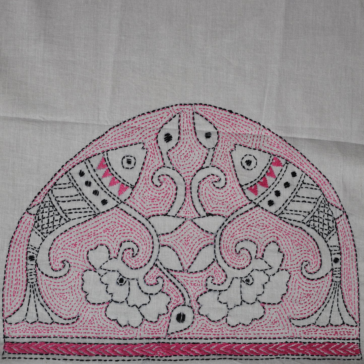 Bengal Kantha Hand Embroidered Cotton Blouse Piece 83