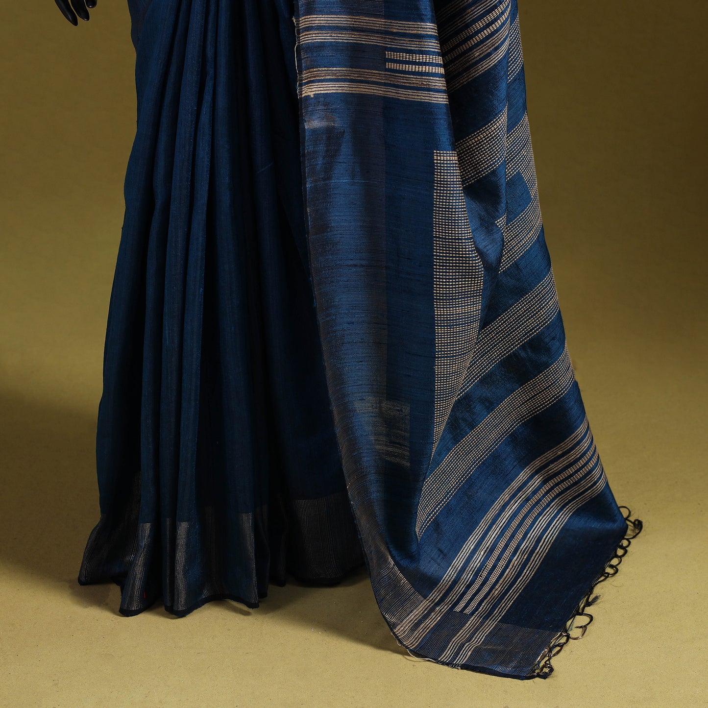 Handloom Tussar Silk Zari Border Bhagalpuri Saree 09