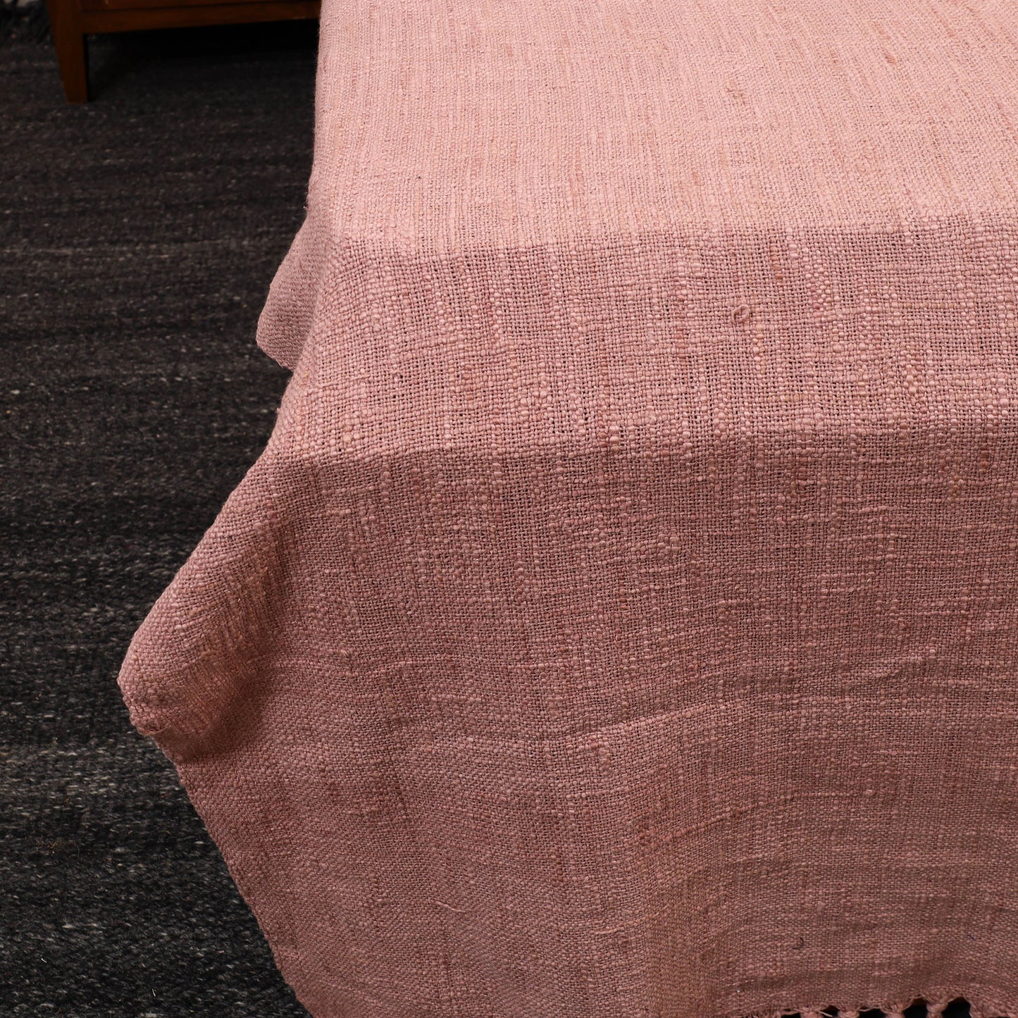 Pink - Pure Handloom Cotton Double Bed Cover from Bijnor 23