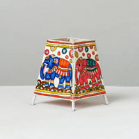 Handpainted Tholu Bommalata Leather Table Lamp (Small) 24