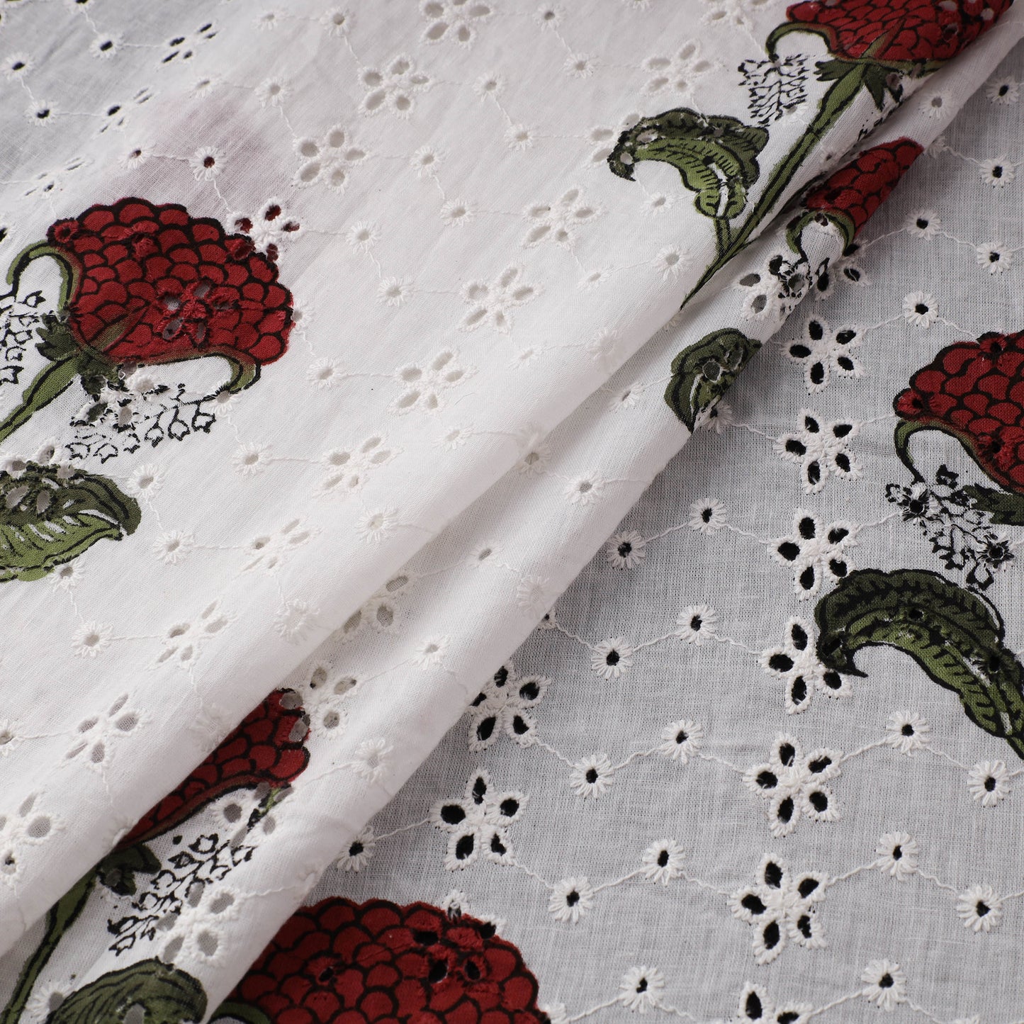 Sanganeri Hand Block Print Pure Cotton Floral Hakoba Fabric 18