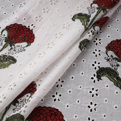 Sanganeri Hand Block Print Pure Cotton Floral Hakoba Fabric 18