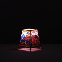 Handpainted Tholu Bommalata Leather Table Lamp (Small) 24