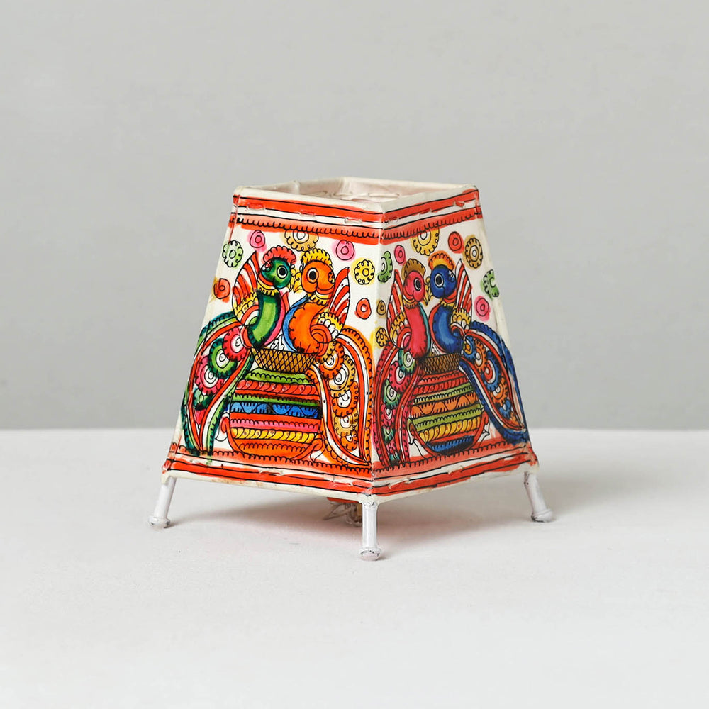 Handpainted Tholu Bommalata Leather Table Lamp (Small) 27