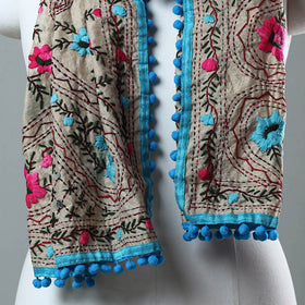 Blue Hand Embroidered Stole Online in India