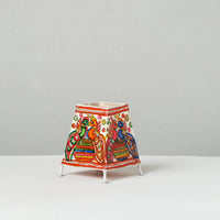 Handpainted Tholu Bommalata Leather Table Lamp (Small) 27