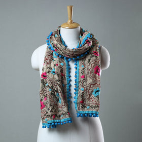 Blue Hand Embroidered Stole Online in India