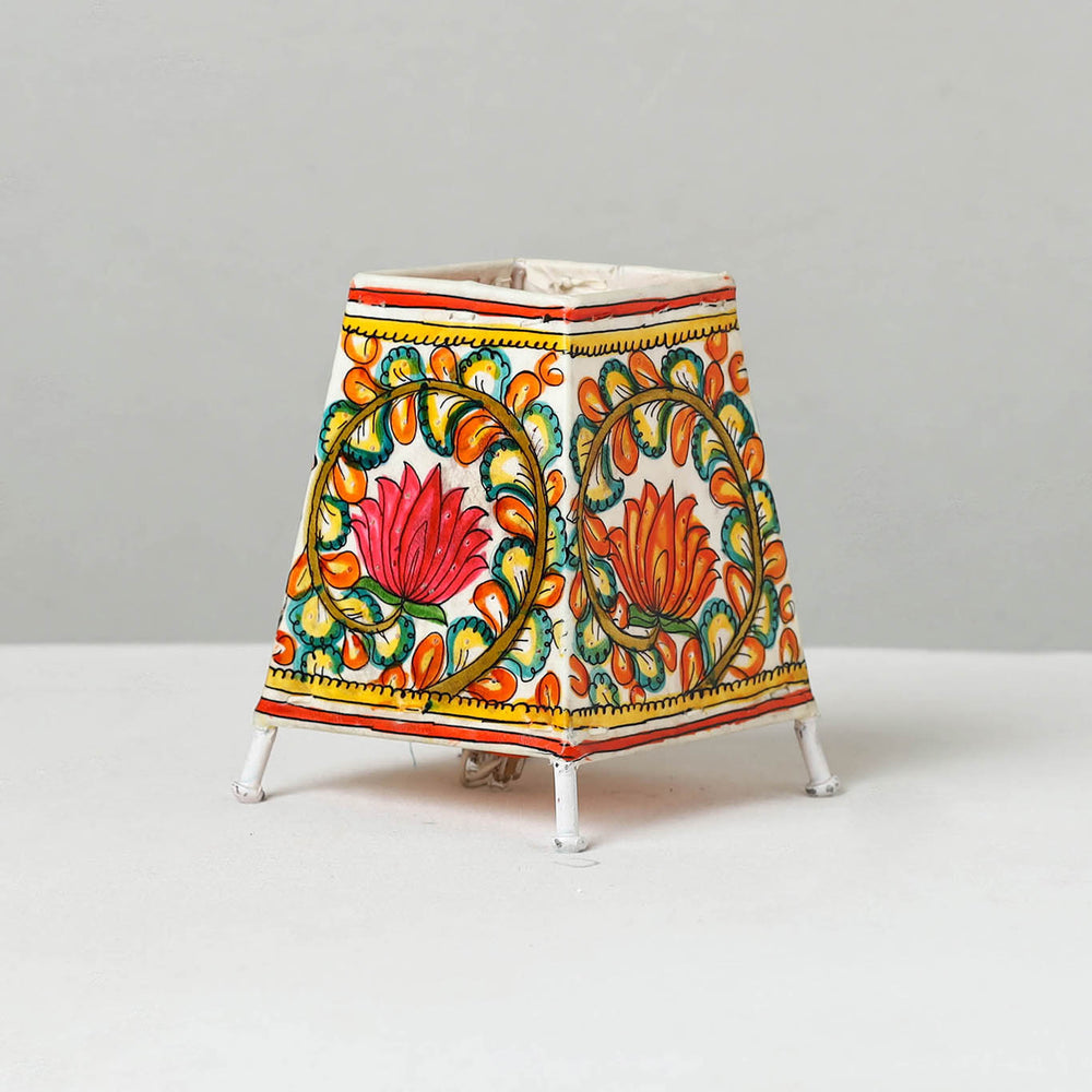 Handpainted Tholu Bommalata Leather Table Lamp (Small) 28