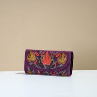 Authentic Kashmiri Crewel Embroidery Velvet Travel Wallet 71