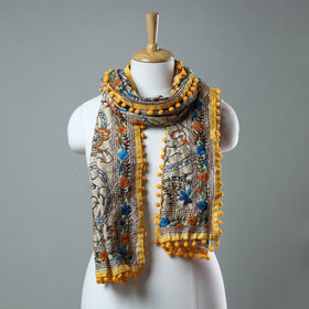 Yellow Hand Embroidered Stole