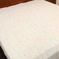 White - Pure Handloom Cotton Double Bed Cover from Bijnor 25