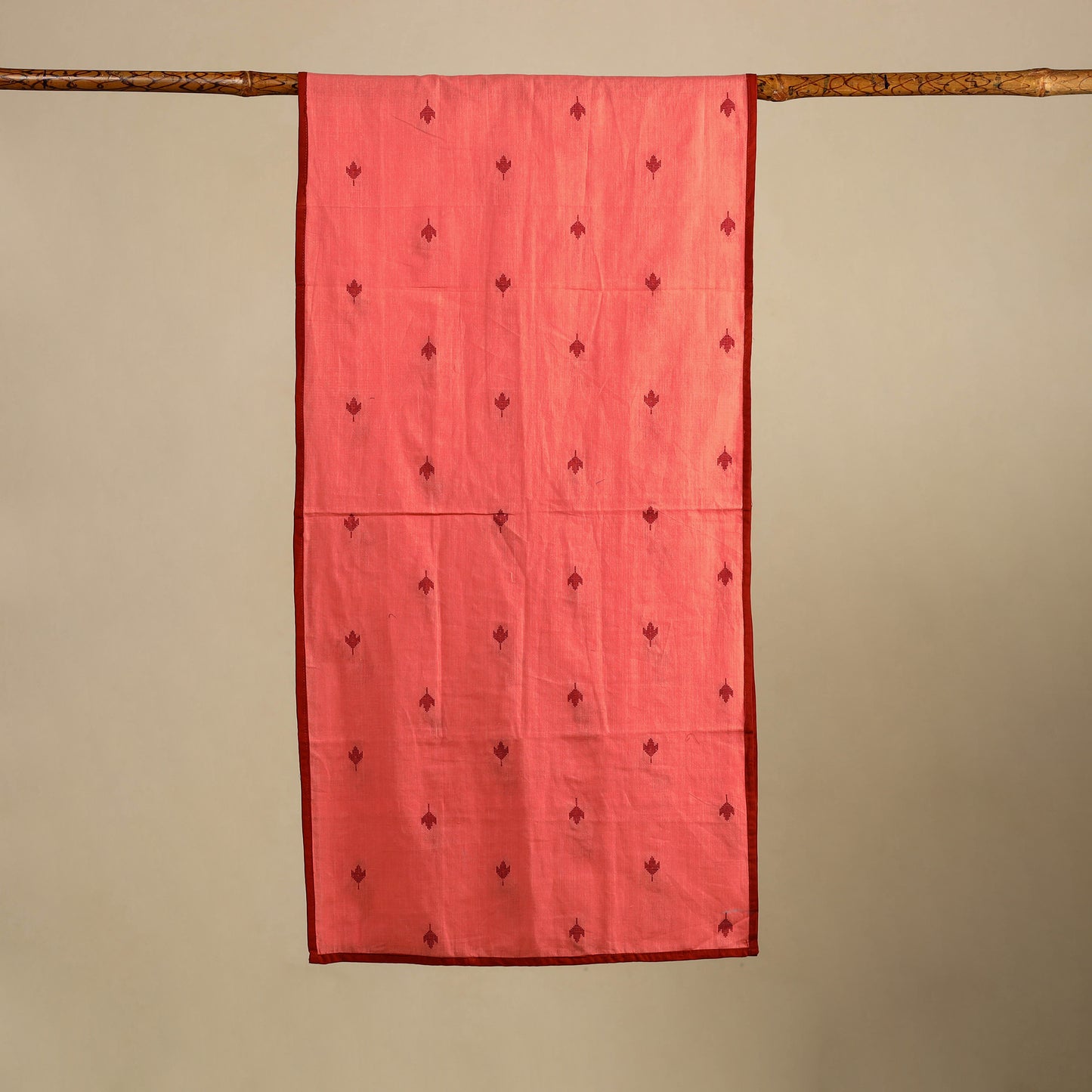  Peach Cotton Jacquard Stole