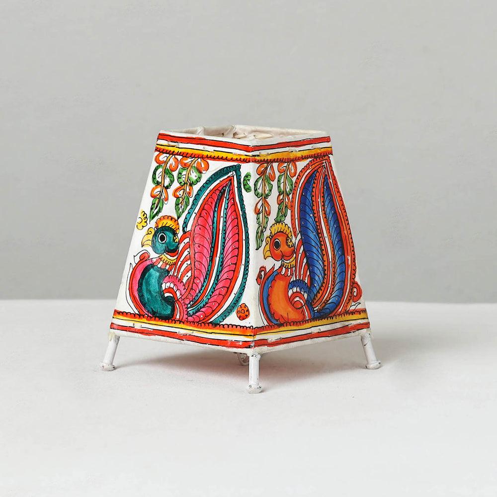 Handpainted Tholu Bommalata Leather Table Lamp (Small) 30