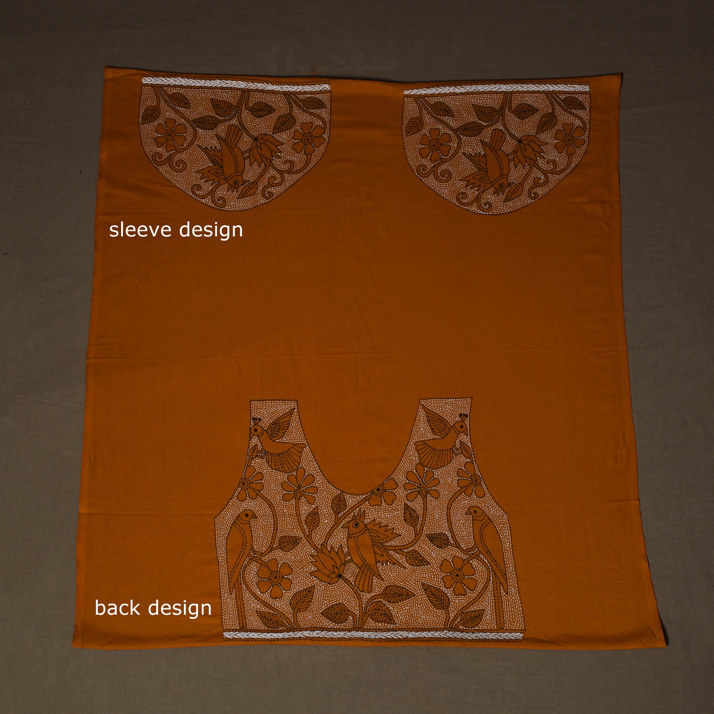Bengal Kantha Hand Embroidered Cotton Blouse Piece 79