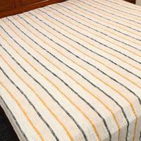 White - Pure Handloom Cotton Double Bed Cover from Bijnor 26