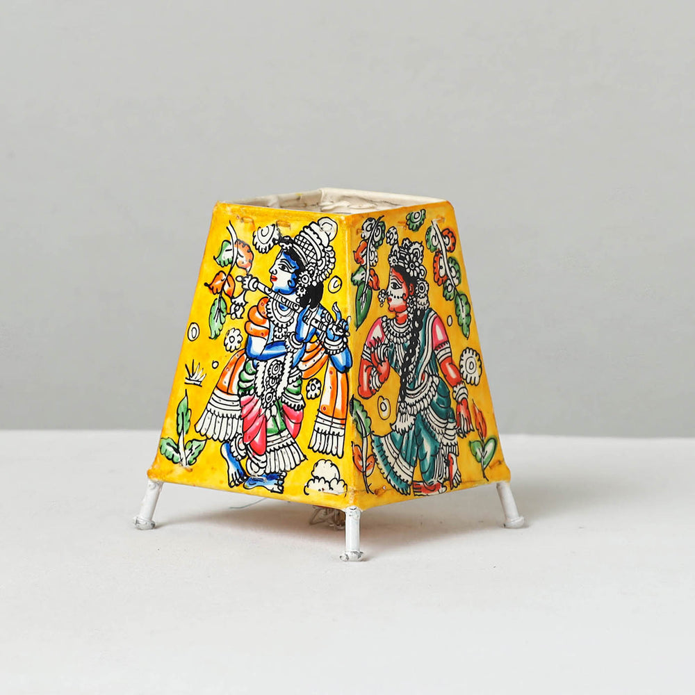 Handpainted Tholu Bommalata Leather Table Lamp (Small) 31