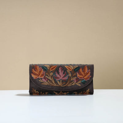 Authentic Kashmiri Crewel Embroidery Velvet Travel Wallet 75