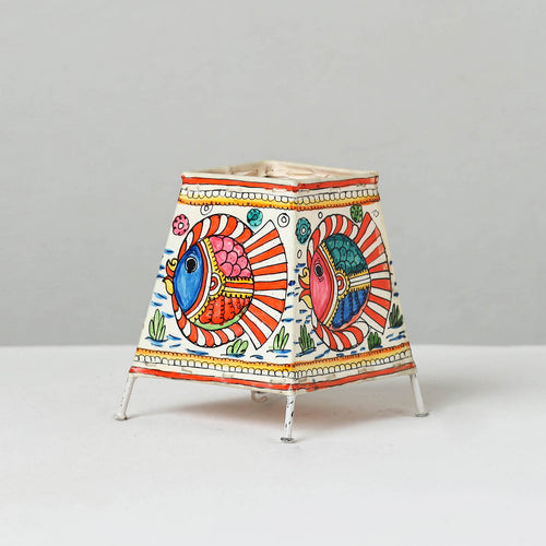 Handpainted Tholu Bommalata Leather Table Lamp (Small) 32