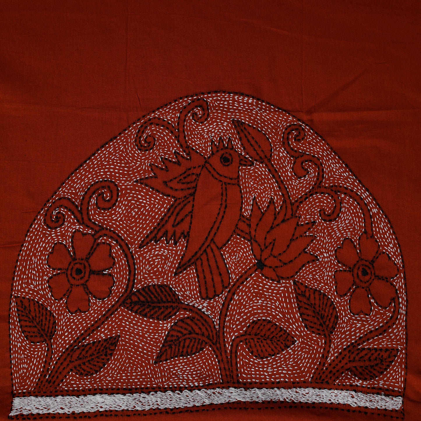 Bengal Kantha Hand Embroidered Cotton Blouse Piece 78