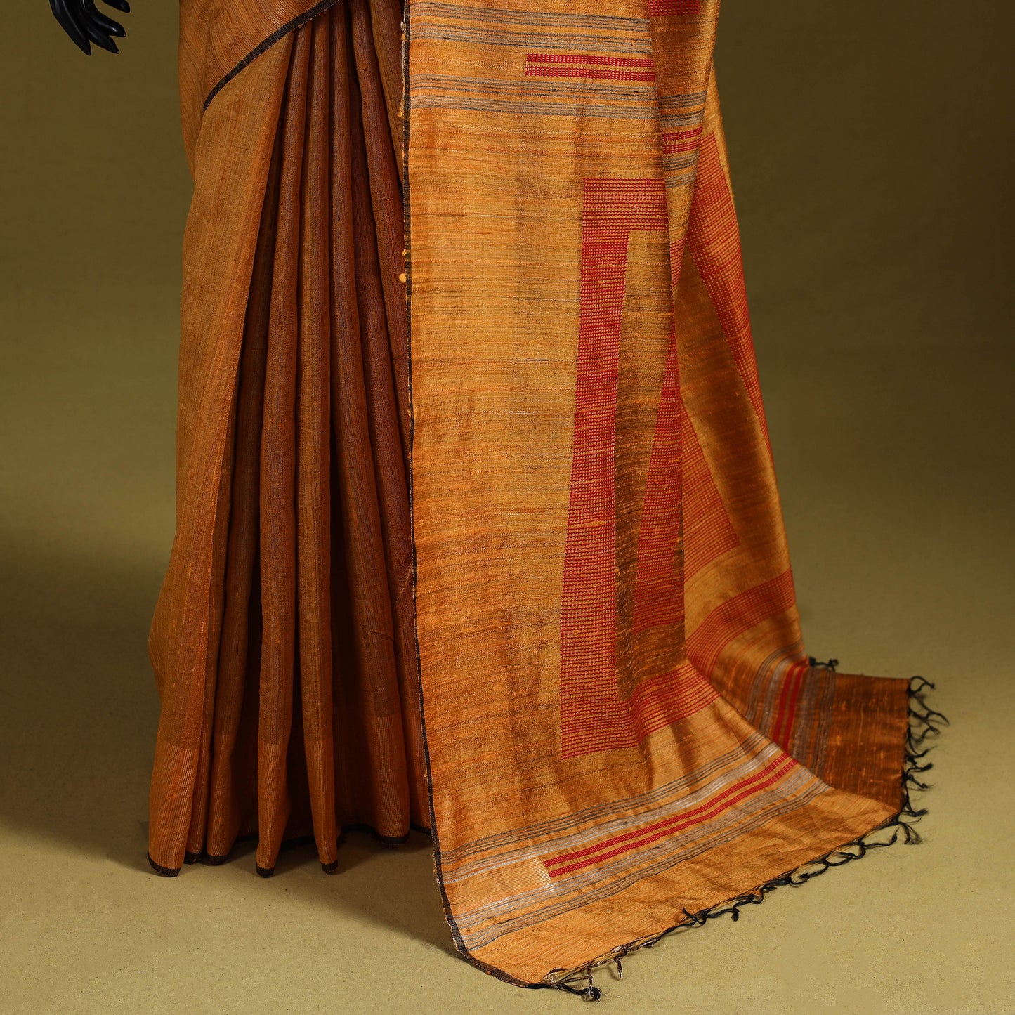 Handloom Tussar Silk Zari Border Bhagalpuri Saree 12