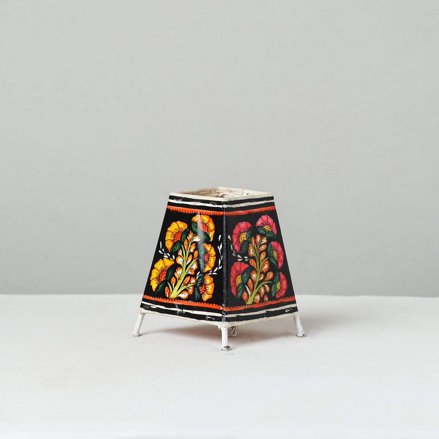 Handpainted Tholu Bommalata Leather Table Lamp (Small) 33