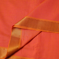 Orange - Mangalagiri Cotton Fabric with Zari Border 02