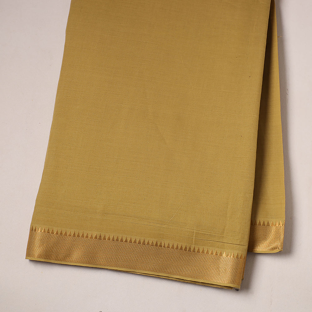 Yellow - Mangalagiri Cotton Fabric with Zari Border 01