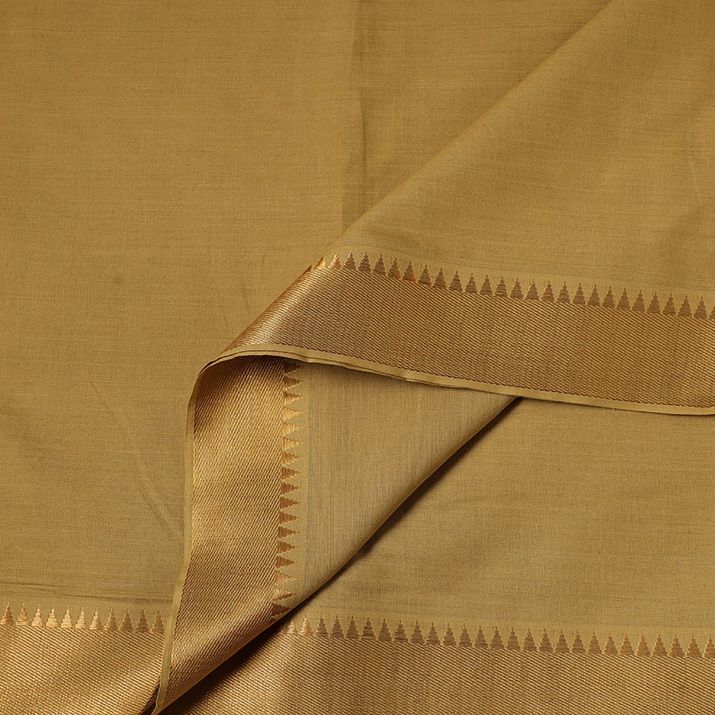 Yellow - Mangalagiri Cotton Fabric with Zari Border 01