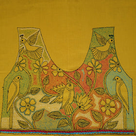 Bengal Kantha Hand Embroidered Cotton Blouse Piece 76