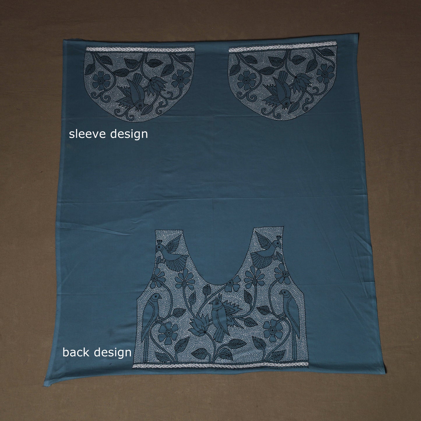 Bengal Kantha Hand Embroidered Cotton Blouse Piece 75