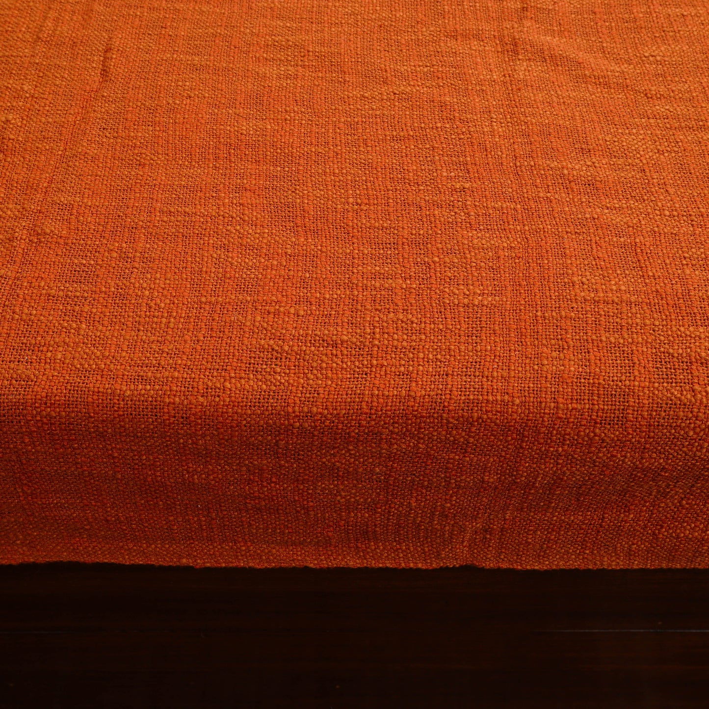 Dark Orange - Pure Handloom Cotton Double Bed Cover from Bijnor 28