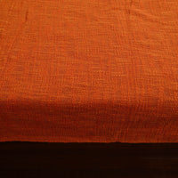 Dark Orange - Pure Handloom Cotton Double Bed Cover from Bijnor 28