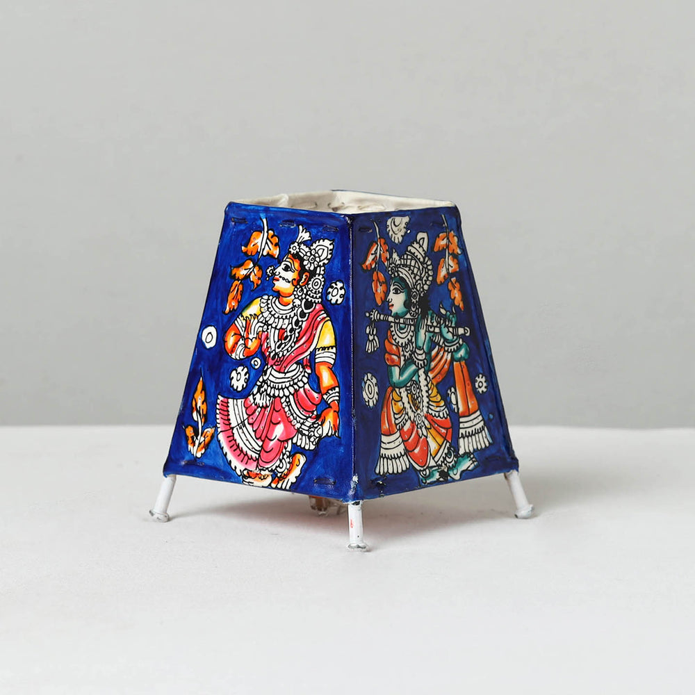 Handpainted Tholu Bommalata Leather Table Lamp (Small) 36