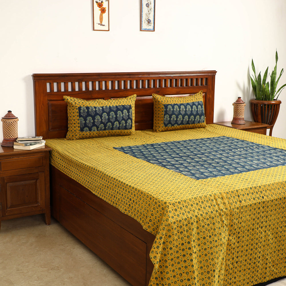 ajrakh double bed cover set