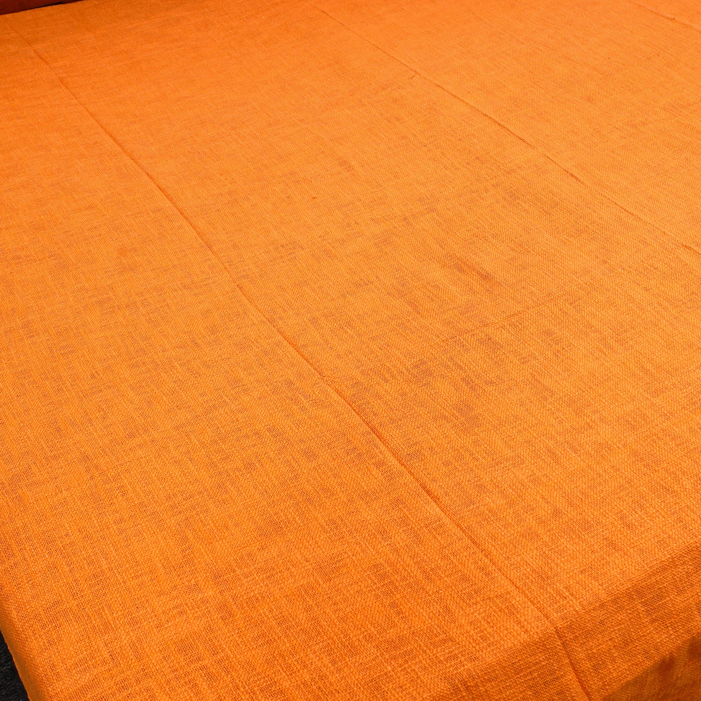 Orange - Pure Handloom Cotton Double Bed Cover from Bijnor 29