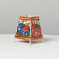 Handpainted Tholu Bommalata Leather Table Lamp (Small) 37