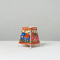 Handpainted Tholu Bommalata Leather Table Lamp (Small) 37