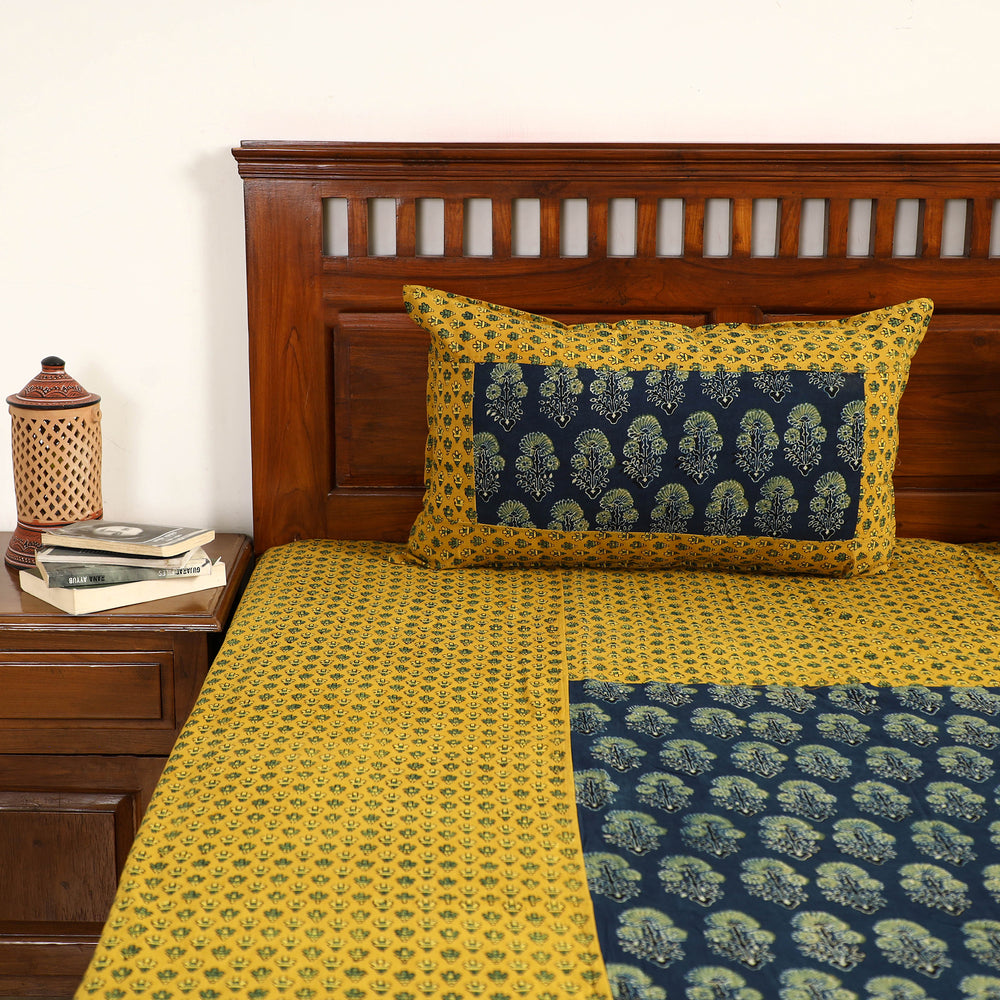 ajrakh double bed cover set