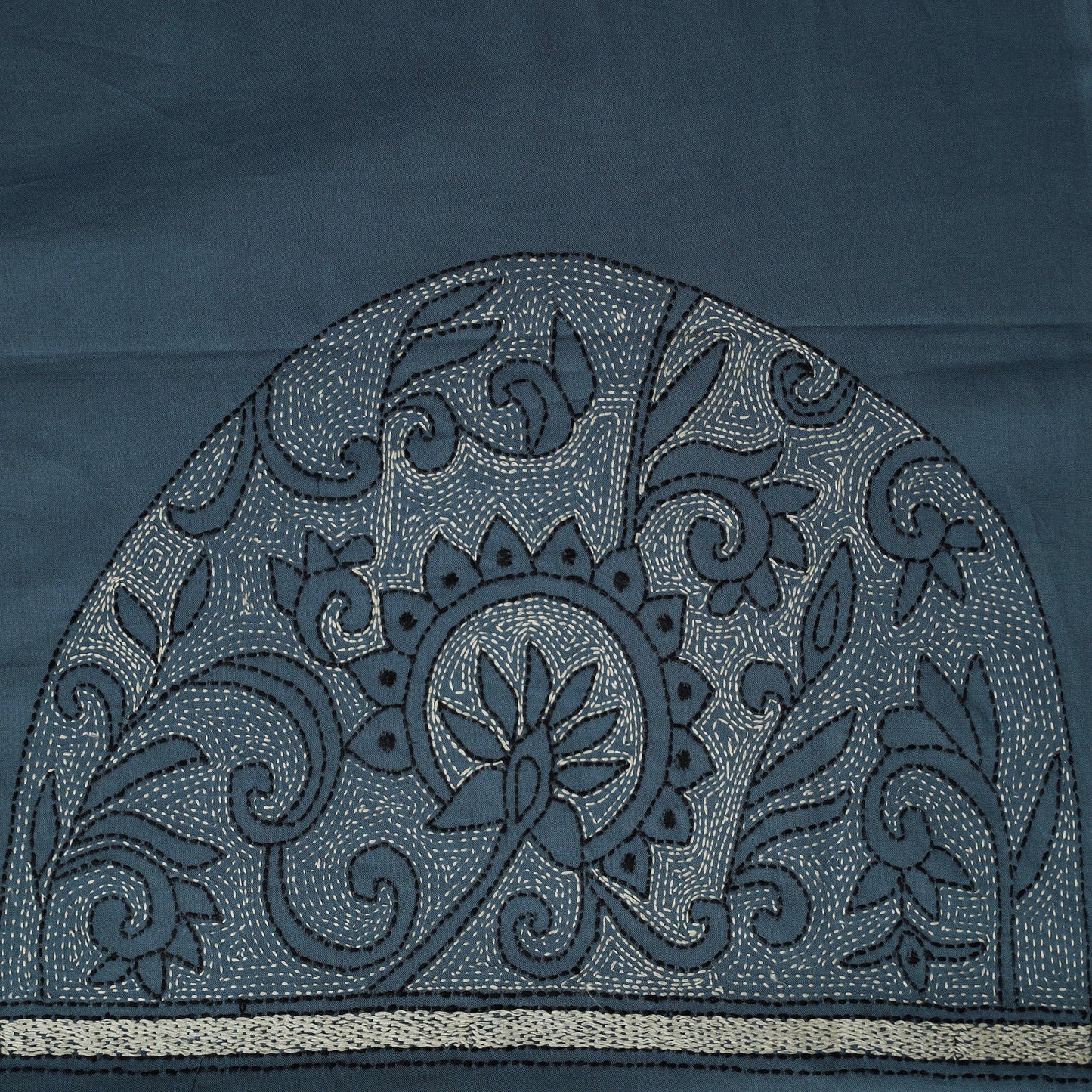Bengal Kantha Hand Embroidered Cotton Blouse Piece 74