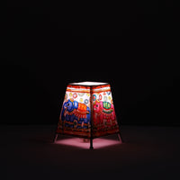 Handpainted Tholu Bommalata Leather Table Lamp (Small) 37