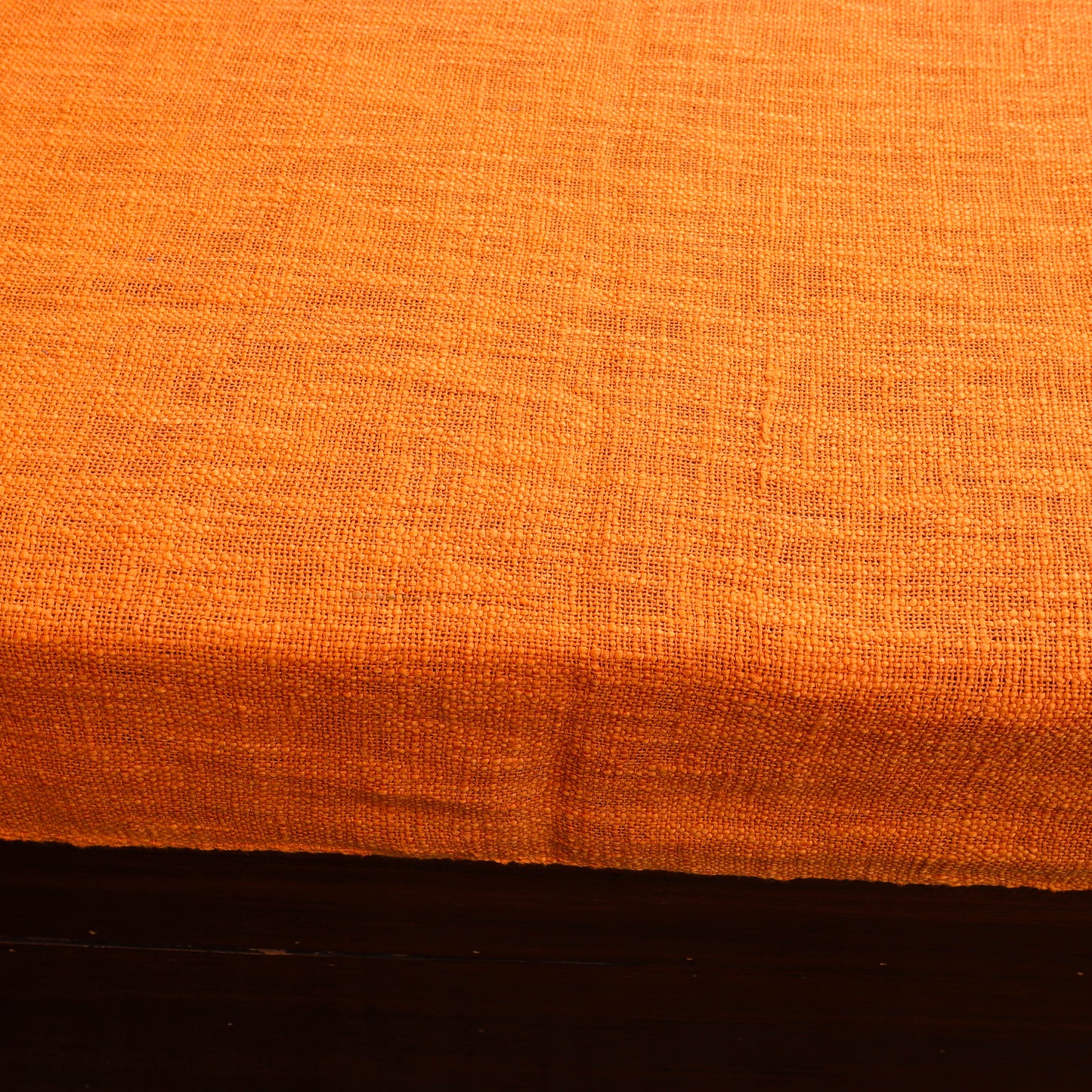 Orange - Pure Handloom Cotton Double Bed Cover from Bijnor 29