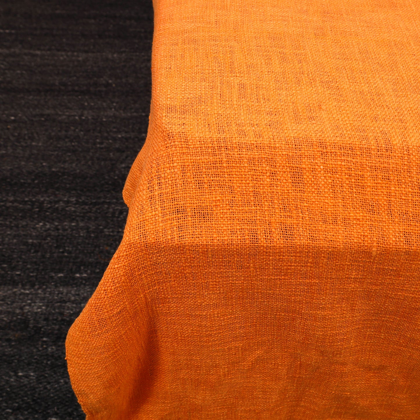 Orange - Pure Handloom Cotton Double Bed Cover from Bijnor 29