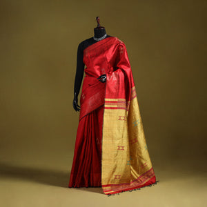 Handloom Tussar Silk Zari Border Bhagalpuri Saree 15