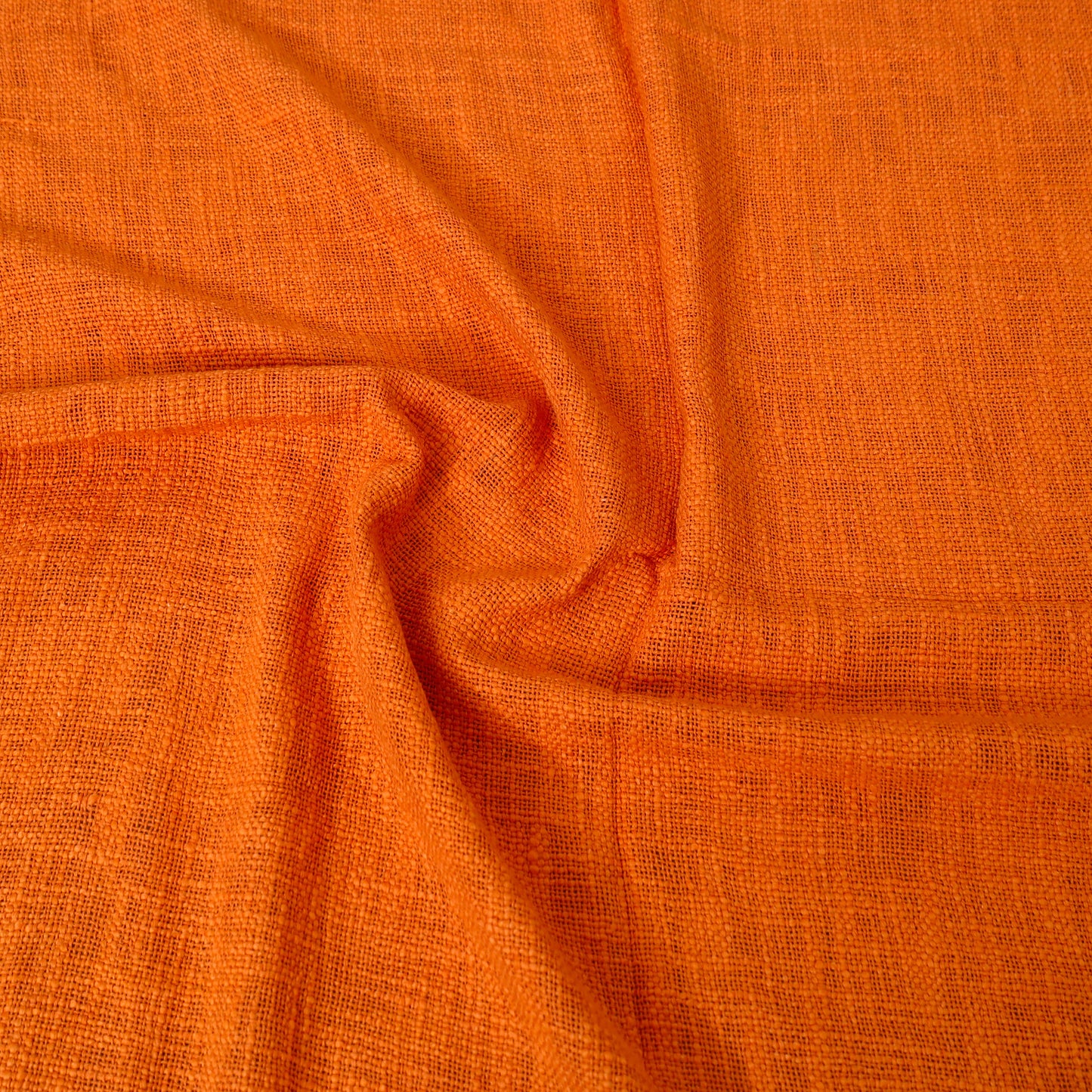 Orange - Pure Handloom Cotton Double Bed Cover from Bijnor 29