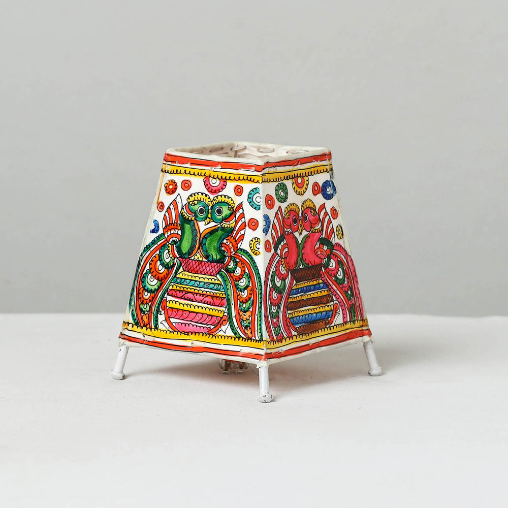 Handpainted Tholu Bommalata Leather Table Lamp (Small) 39