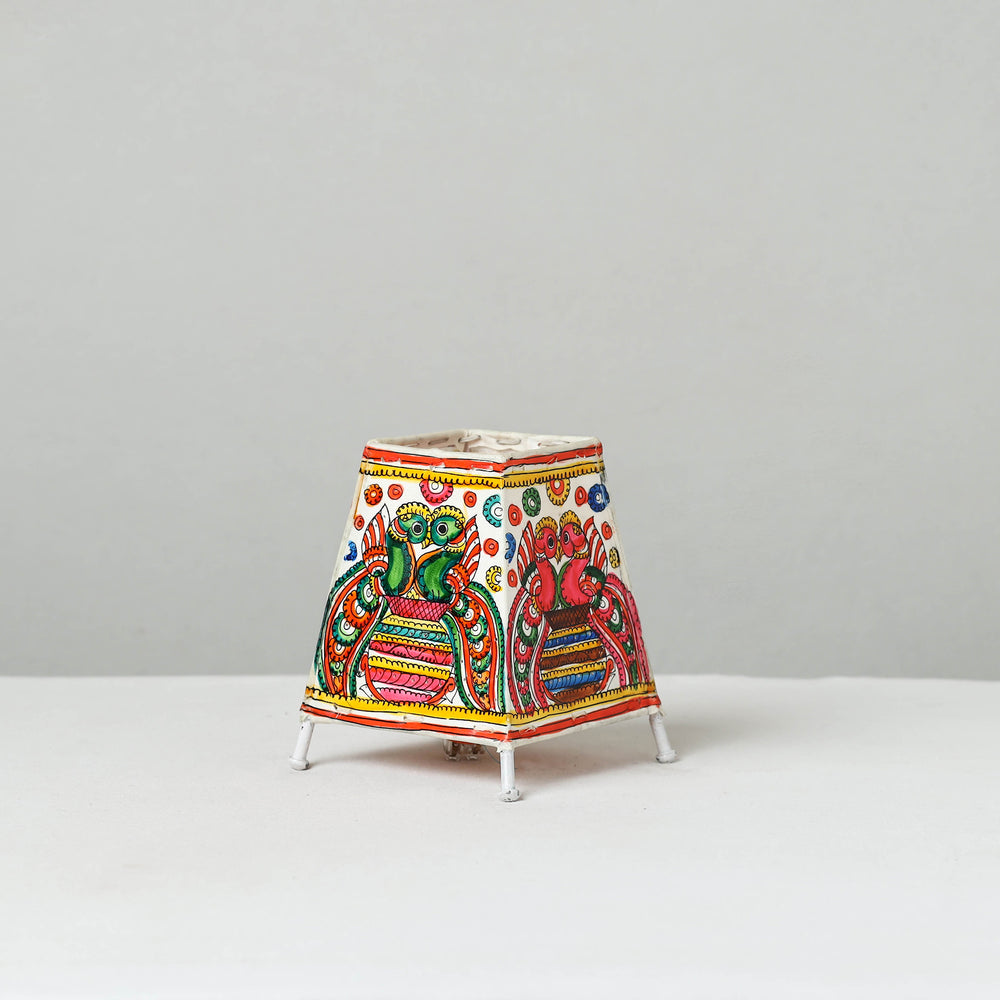 Handpainted Tholu Bommalata Leather Table Lamp (Small) 39