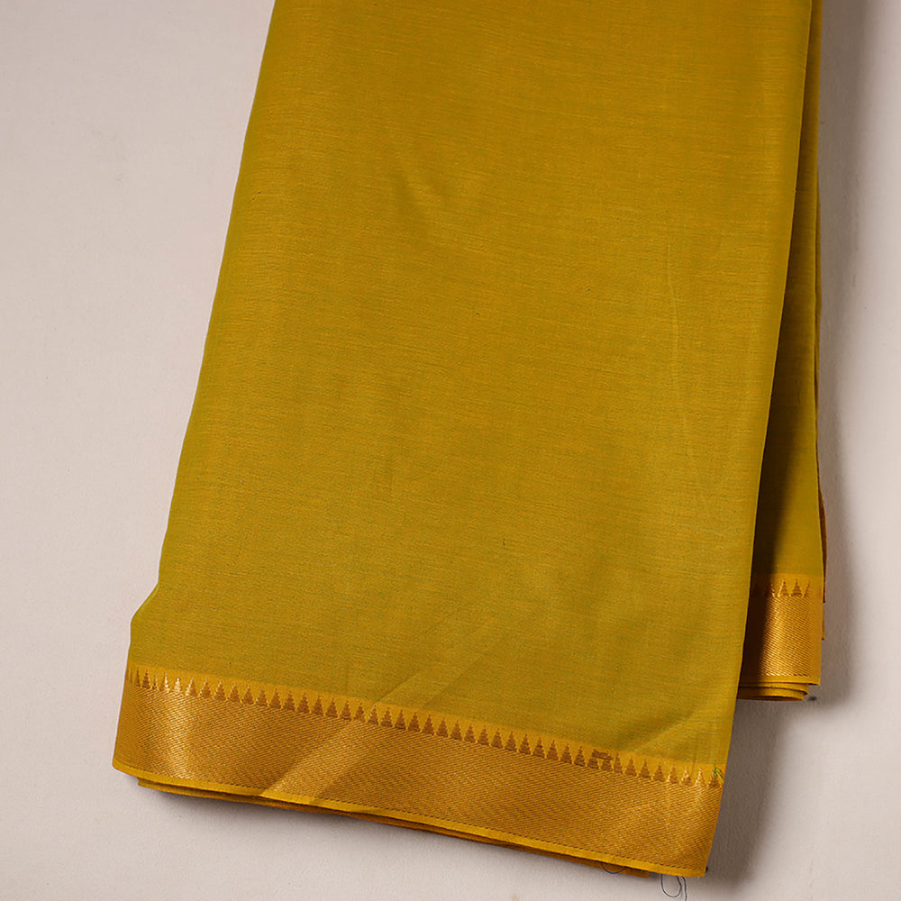 Yellow - Mangalagiri Cotton Fabric with Zari Border 06