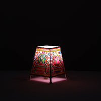 Handpainted Tholu Bommalata Leather Table Lamp (Small) 39