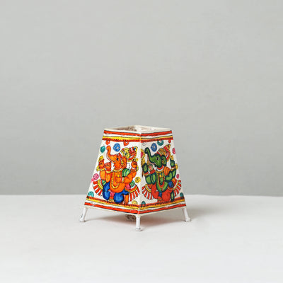 Handpainted Tholu Bommalata Leather Table Lamp (Small) 40