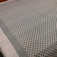 Grey - Pure Handloom Cotton Double Bed Cover from Bijnor 41